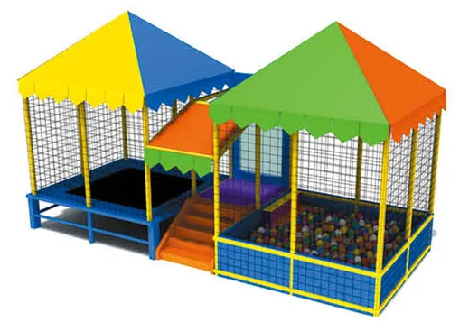 Kids outdoor trampoline park trampoline with roof