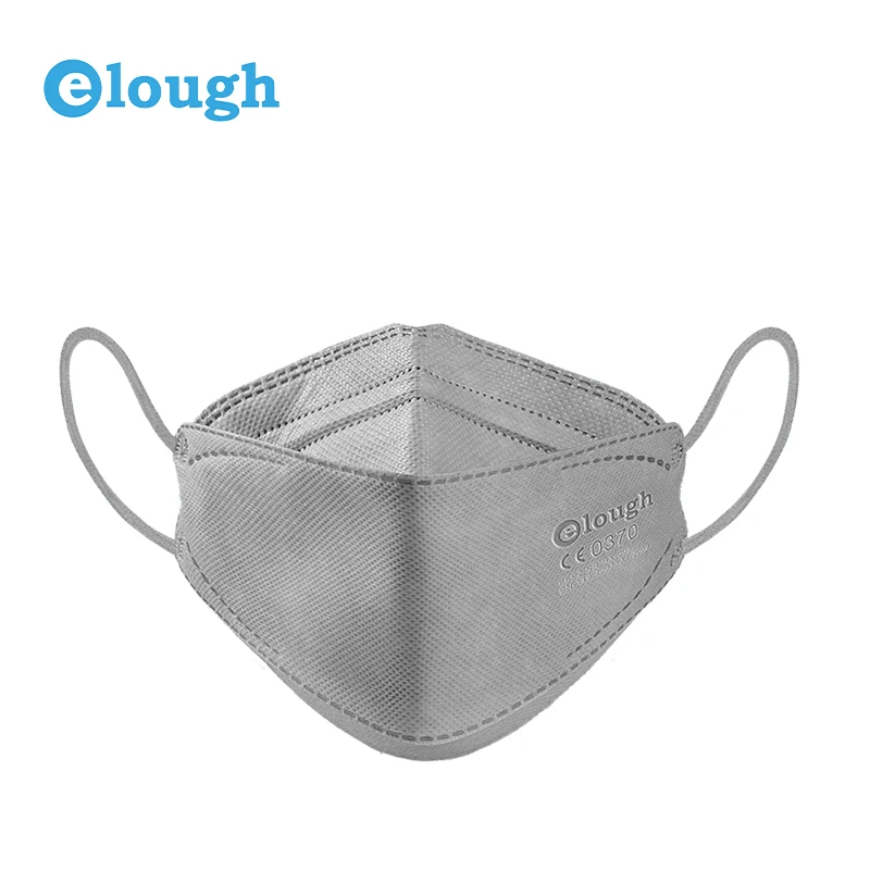More comfortable design CE0370 Fish Mask  4 layers high density filtration Darg Grey CE FFP2 Adult Masks