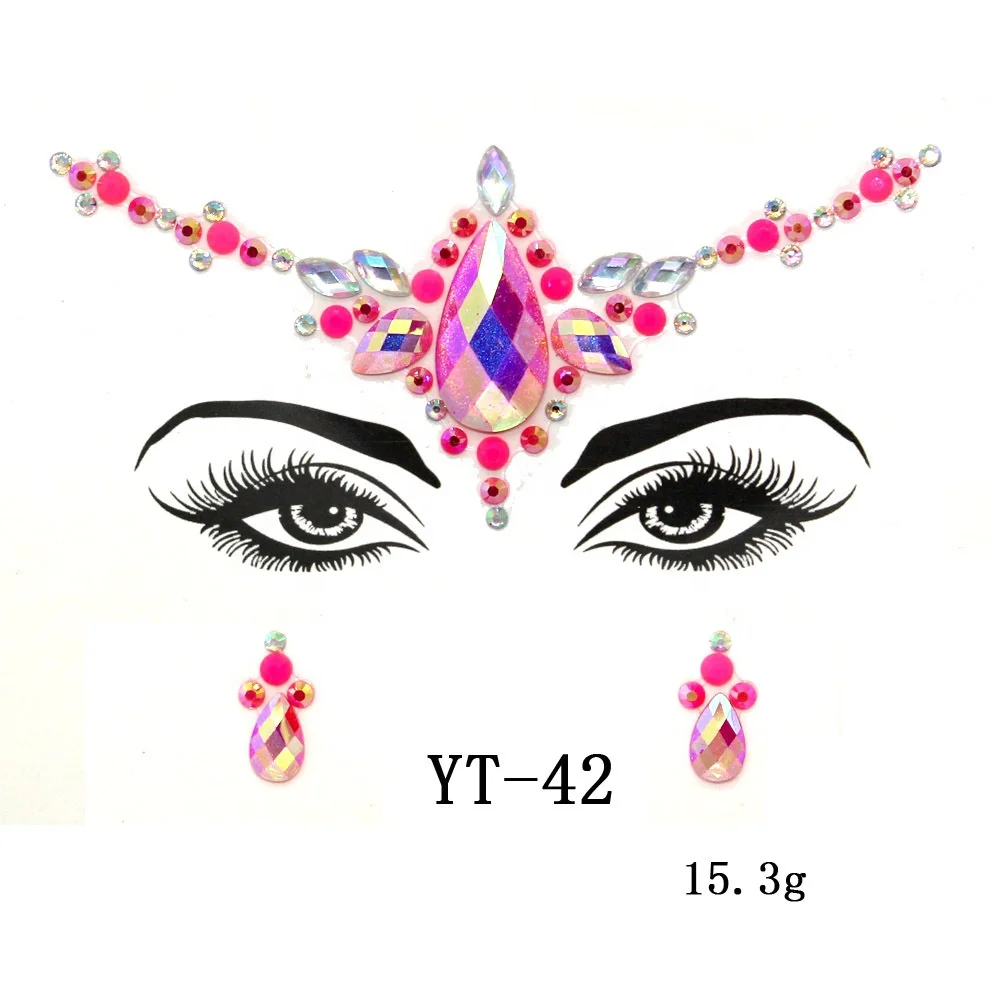 Low Price Jewels Rave Face Crystal Gem Eye Face Body Jewel Crystal Rhinestone Face Gem Stickers for Festival Party