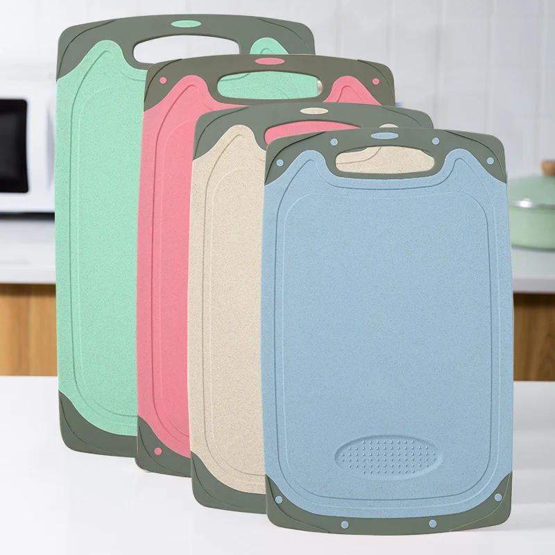BPA Free Non-slip Plastic Chopping Boards Wheat Straw Fruit Vegetable Kitchen Cutting Wheat Straw Chopping Board