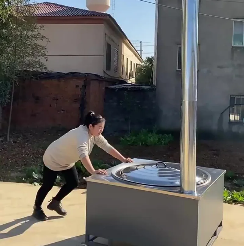 Movable Outdoor Large  Firewood Stove Household Cauldron Stove Large Iron Pot Firewood Burning Stove