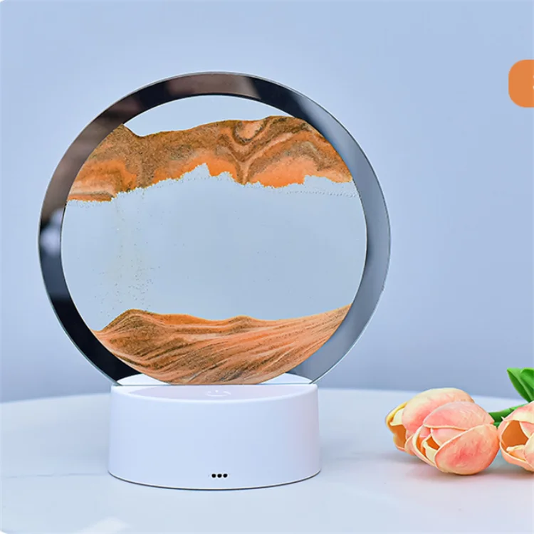 High Quality 3d Sandscape Hourglass Moving Sand Art Picture Round Glass Sand Painting Night Light Decoracion De Navidad
