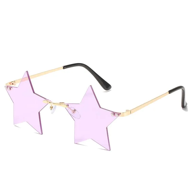 star funny party glasses festival ball women eyewear metal fashion rimless lens sun sunglasses