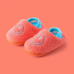 Детские тапочки из материала на основе хлопка; От 1 до 5 лет; Зимние теплые тапочки; Домашние тапочки с нескользящей подошвой для маленьких мальчиков и девочек с мягкой подошвой детские тапочки из материала на основе хлопка