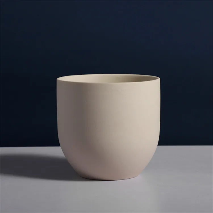 Modern nordic style matte custom logo garden decoration ceramic flowering pot / clay pots for live green succulent plants