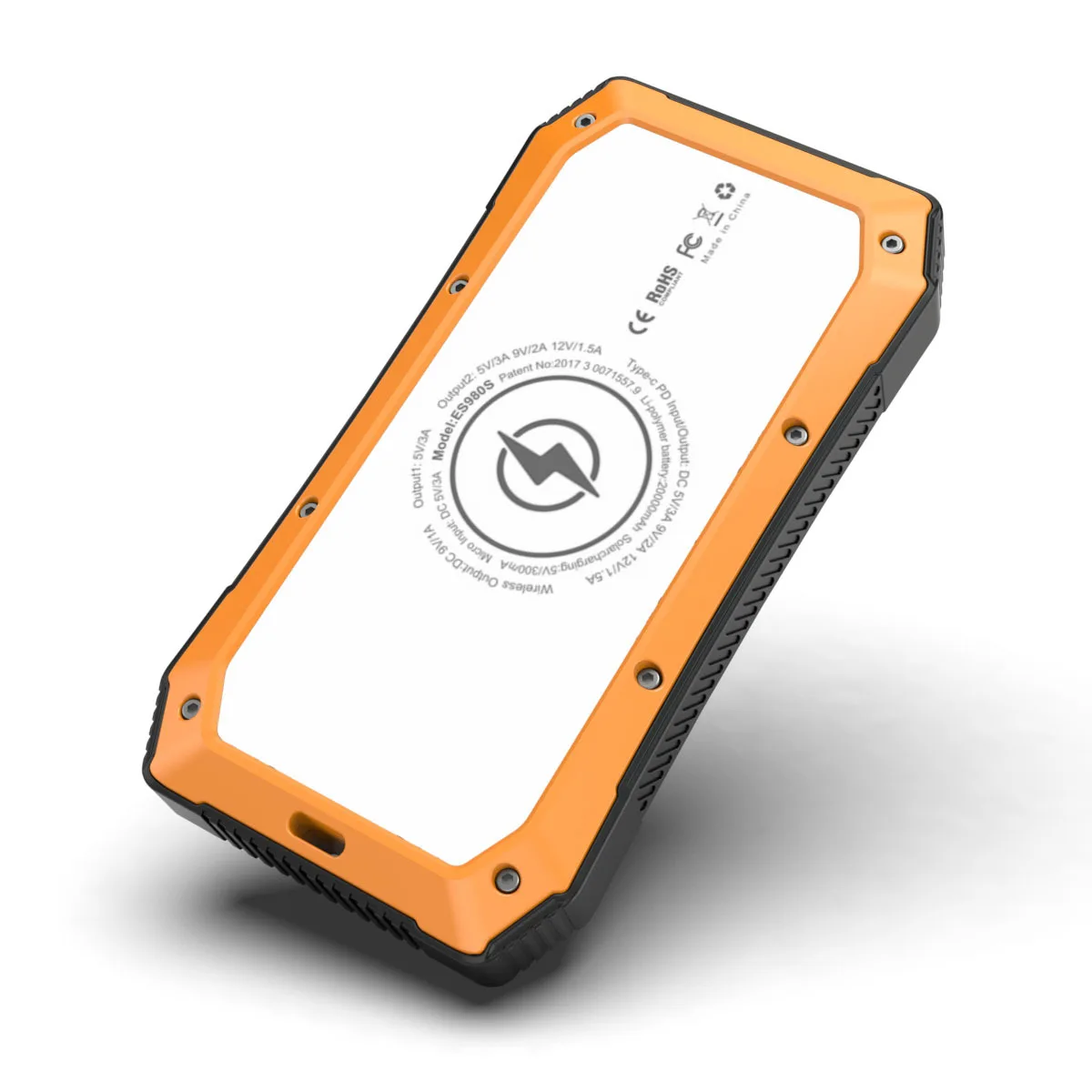 iMato Trendy Design Portable Outdoor Waterproof 20000mAh Solar Wireless charger power bank with LED lights Camping Lights.