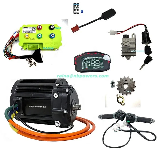 QS motor 138 90H 72V 96V 4000w mid drive gear motor fardriver ND72530 ND72680 controller for motorcycle scootor