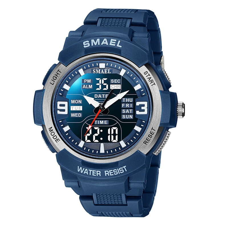 SMAEL 1912 Dual Time Digital Watch for Men Fashion Sport Watches Waterproof Chronograph Electronic Wristwatch Auto Date Alarm