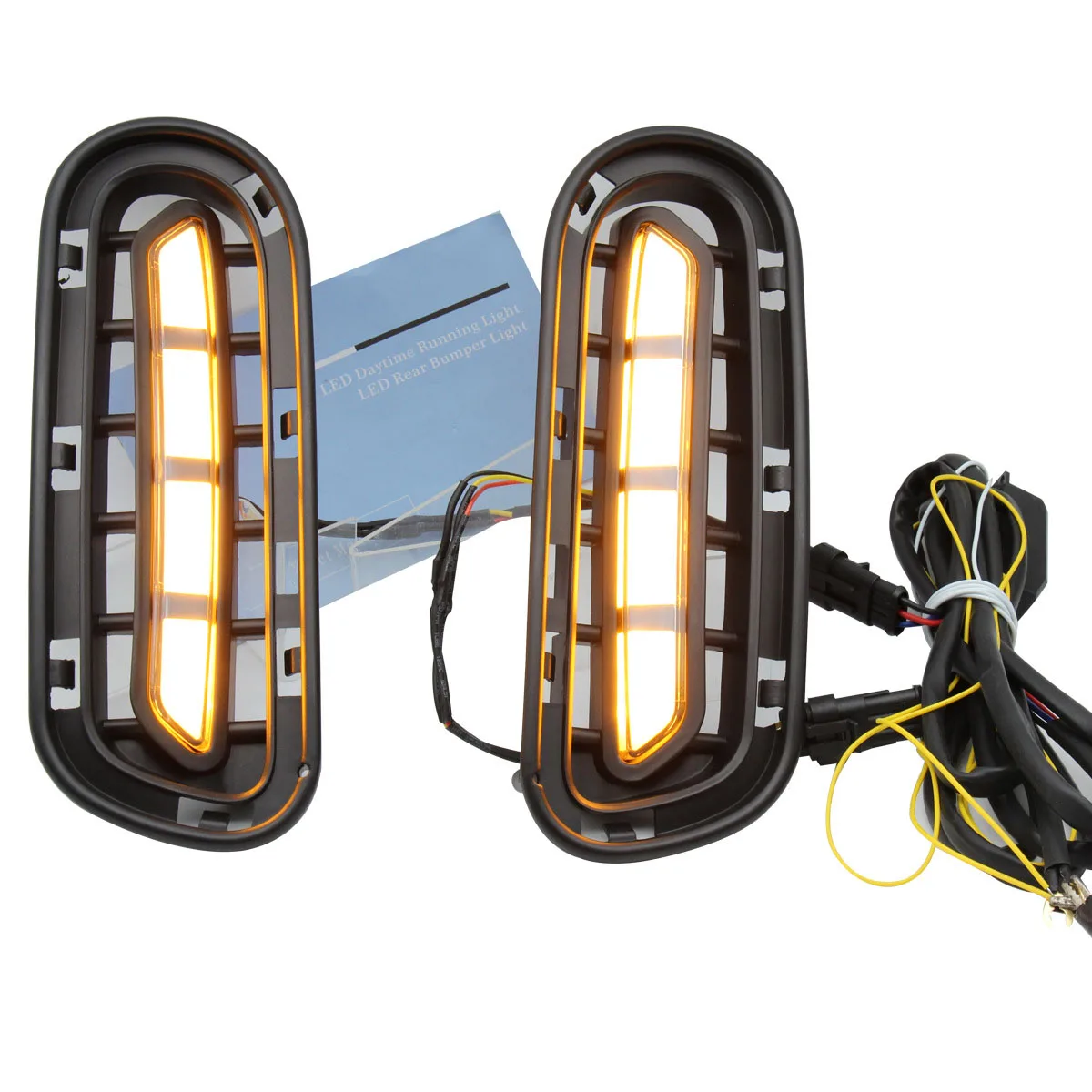 Led Rear Bumper Light For Kia Stinger 2018 - 2020 With Yellow Light With Fog Light DRL Daytime Running