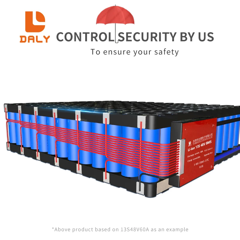 Daly BMS 48V 40ah Li-ion 13S with UART RS485 CAN BT communication used for Solar Light Scooter E-bike Battery Lifepo4 Balancer