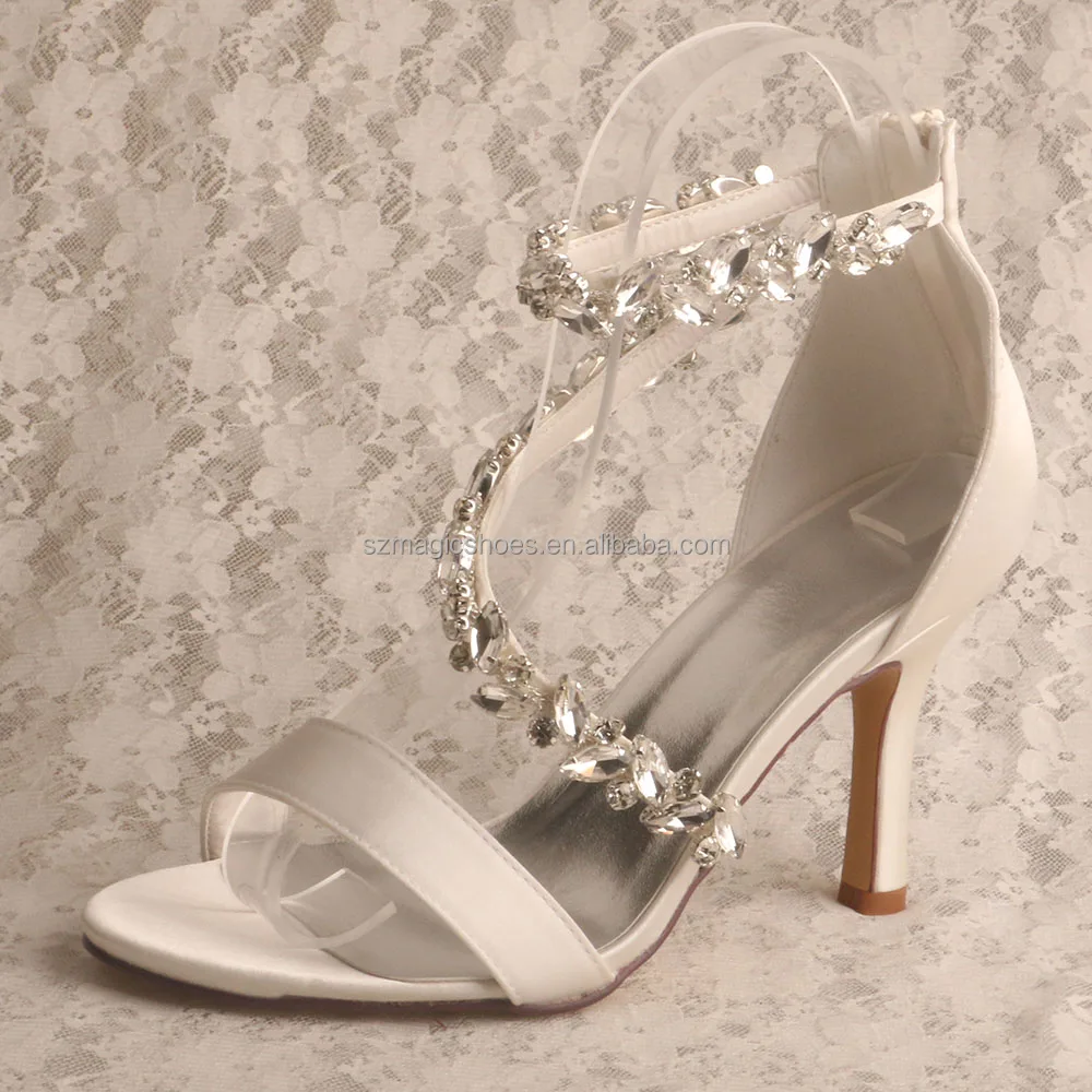 Wedding High Heel Sandals with Crystal Jewels