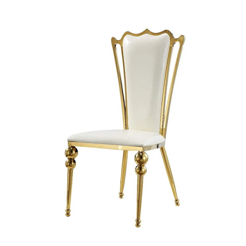 Banquet marriage furniture stainless steel high back bamboo feet cheap wedding rentals gold event chair