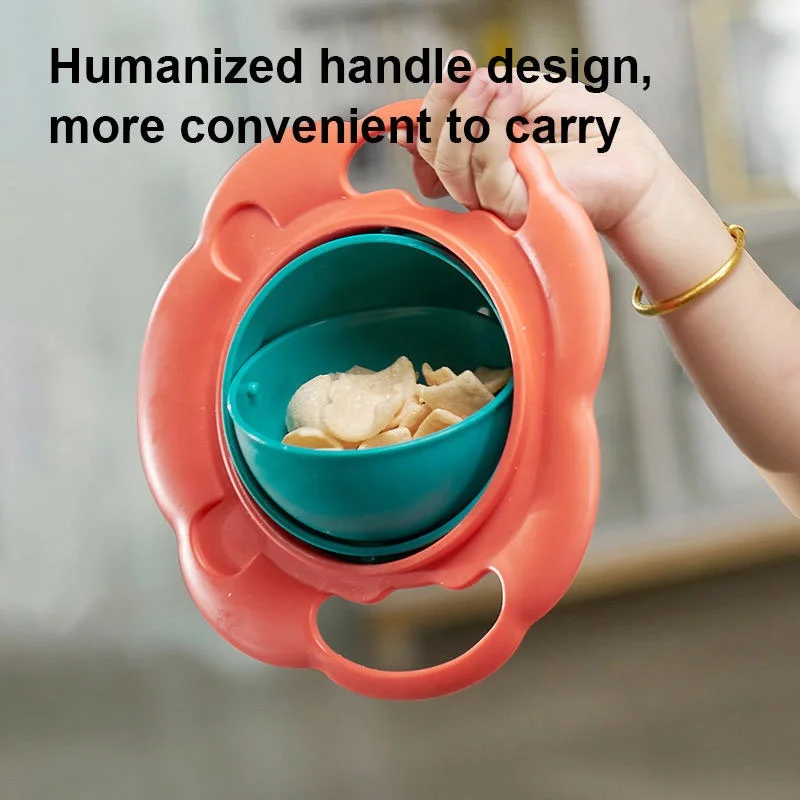 Cartoon Lion Spill-Proof Children Balance Bowl Magic Gyro Bowl 360 Degrees Rotate Baby Bowl