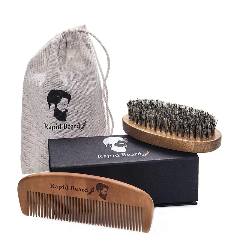 Wholesale private label oem folding comb and beard brush travel kit