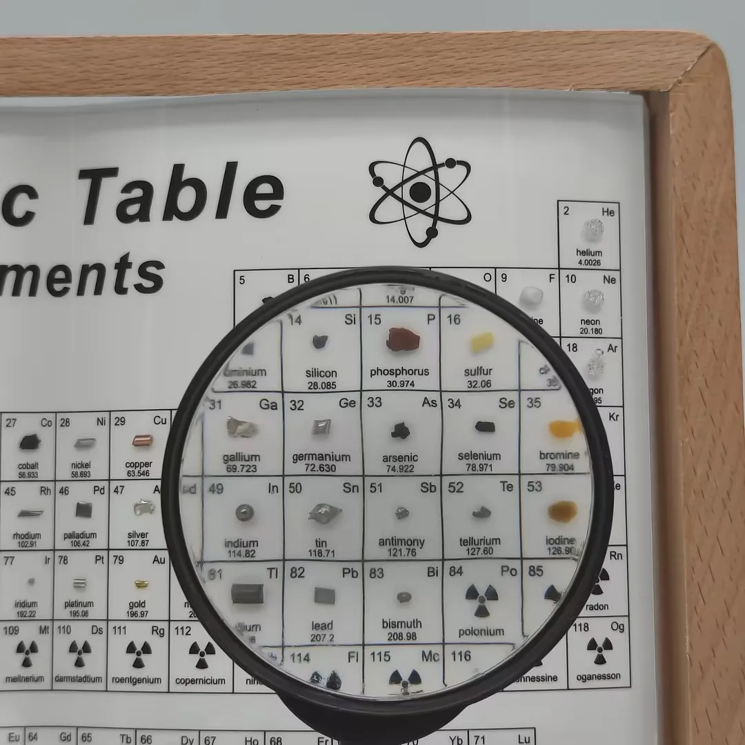 New Design Acrylic Periodic Table With LED Light Chemical Periodic Table Display With Real Elements Table Decoration
