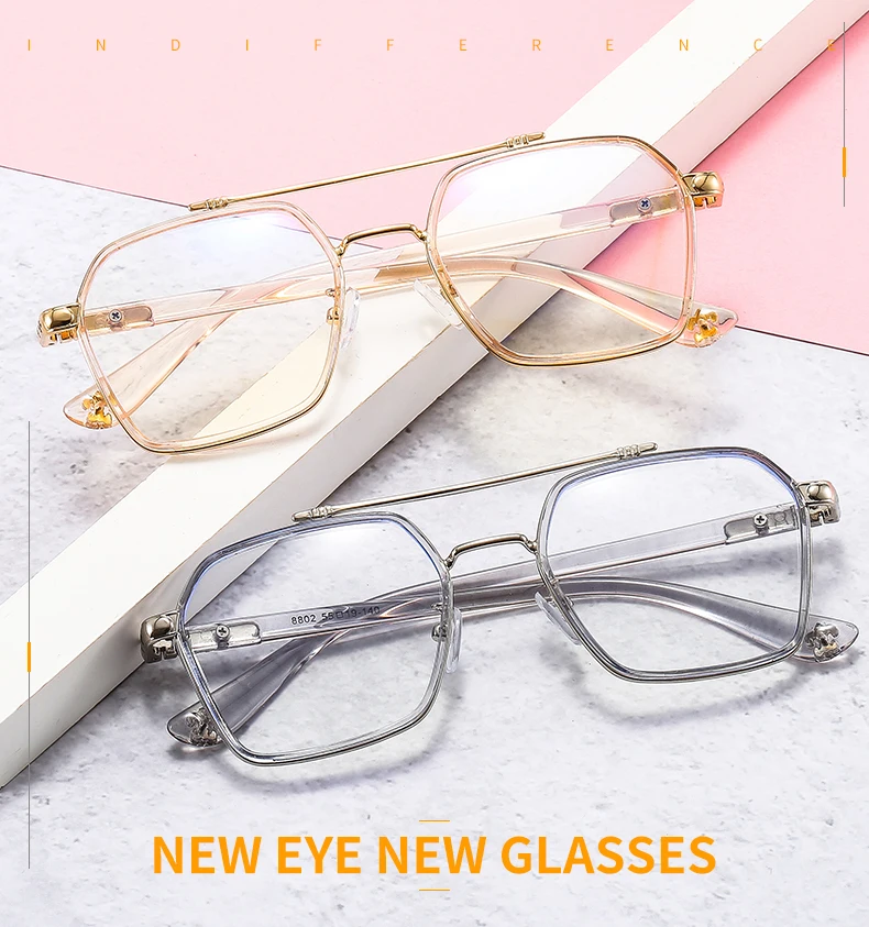 VASHAP 8802 pilot frame Blue Light Filter Blocking Glasses UV400 metal vintage women men  retro unique designer shades