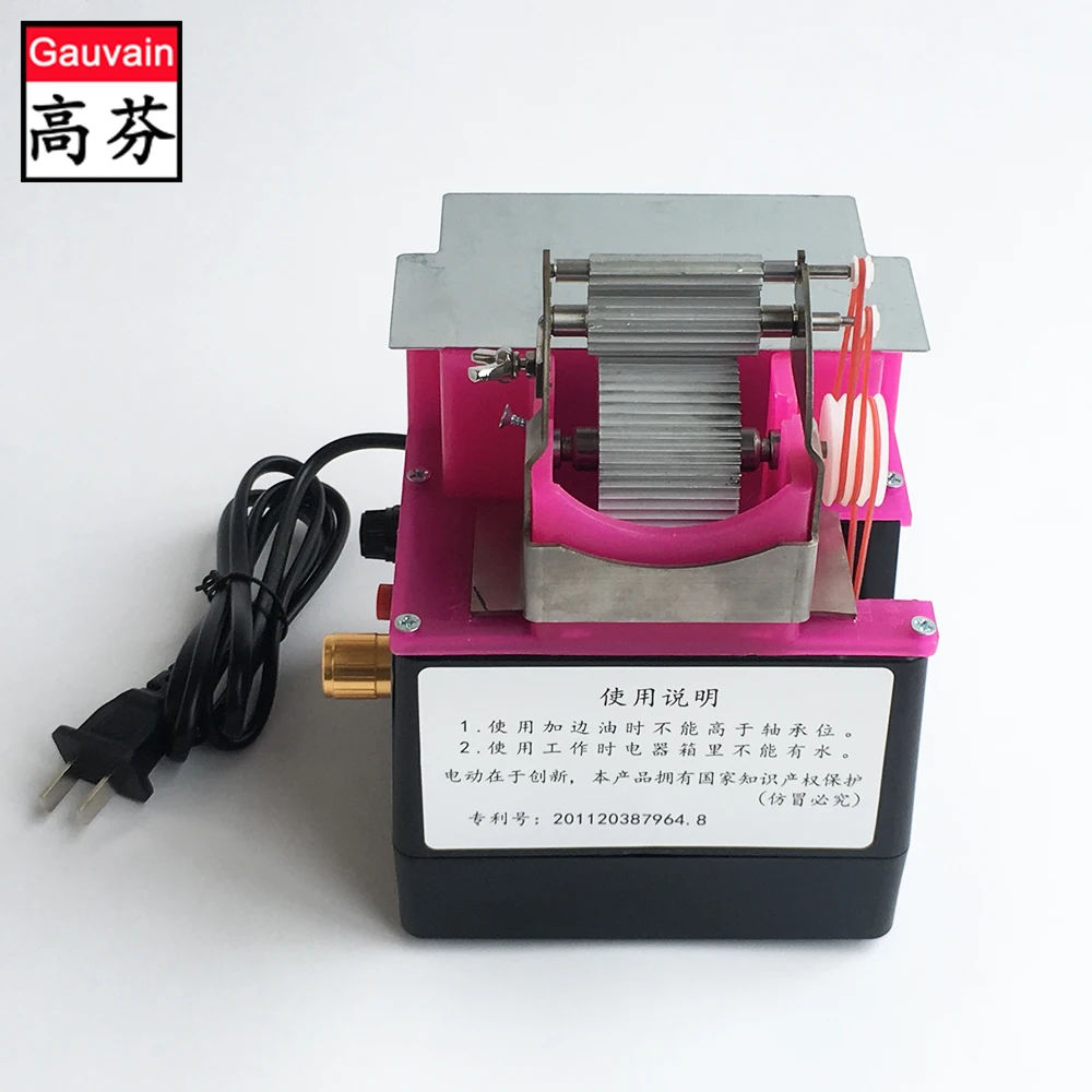 Single-sided three-wheel leather edge dyeing machine for leather curved edge or straight edge