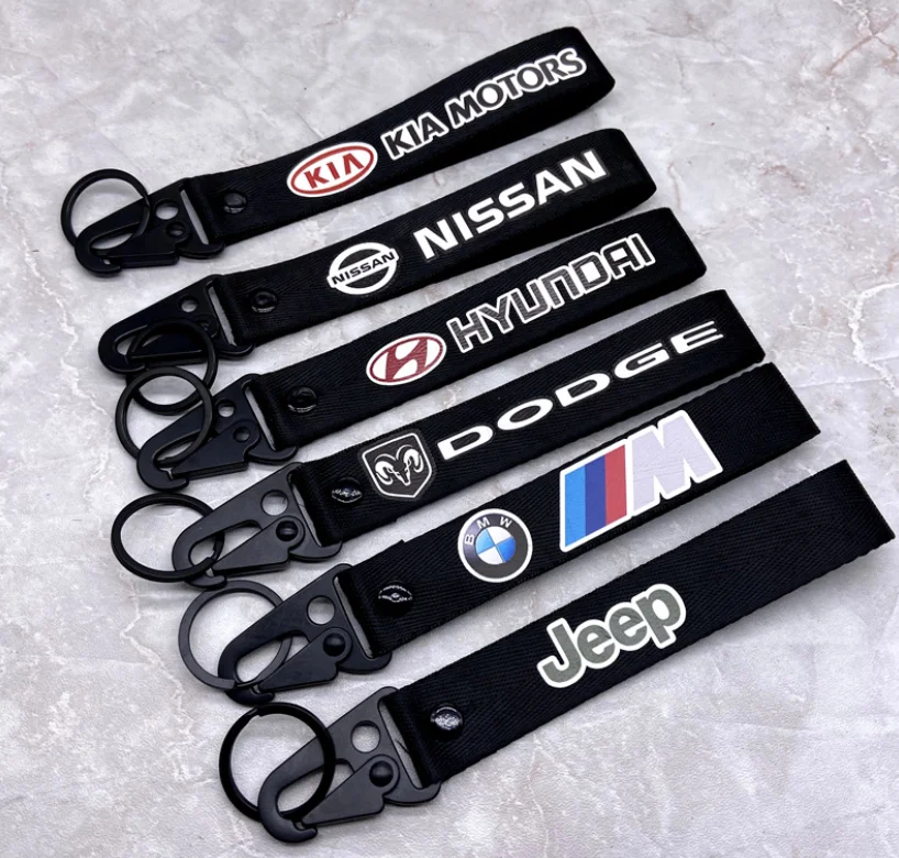 Изготовленный На Заказ плотный тканый вышитый нейлоновый брелок с индивидуальным логотипом для чехла мобильного телефона