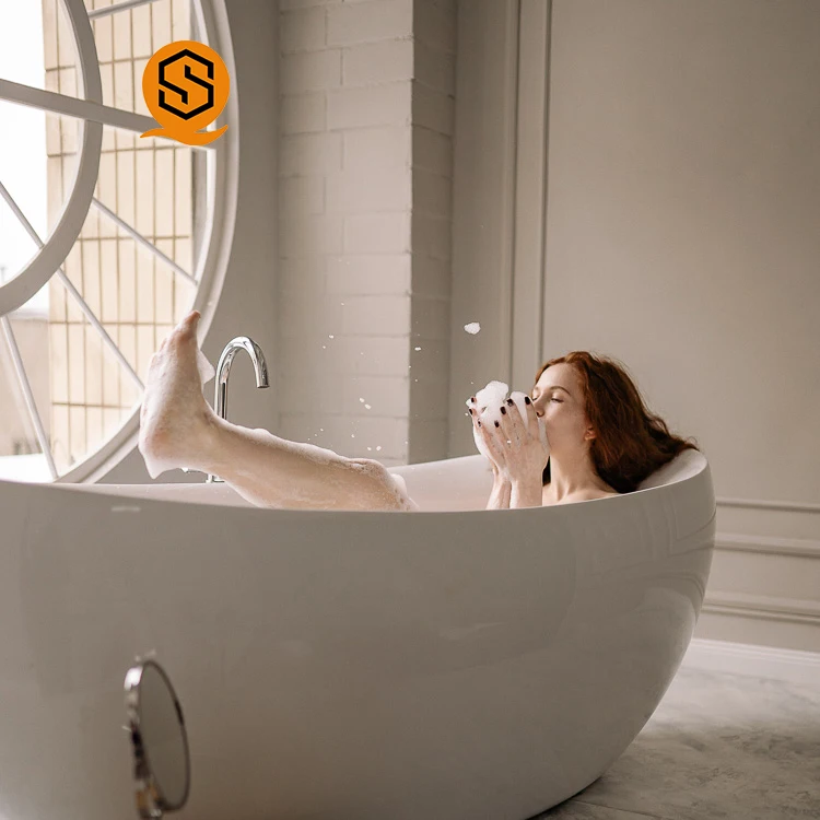 Pedestal Soaking Freestanding Cast Iron White Enameled Bathroom Tub Bathtub