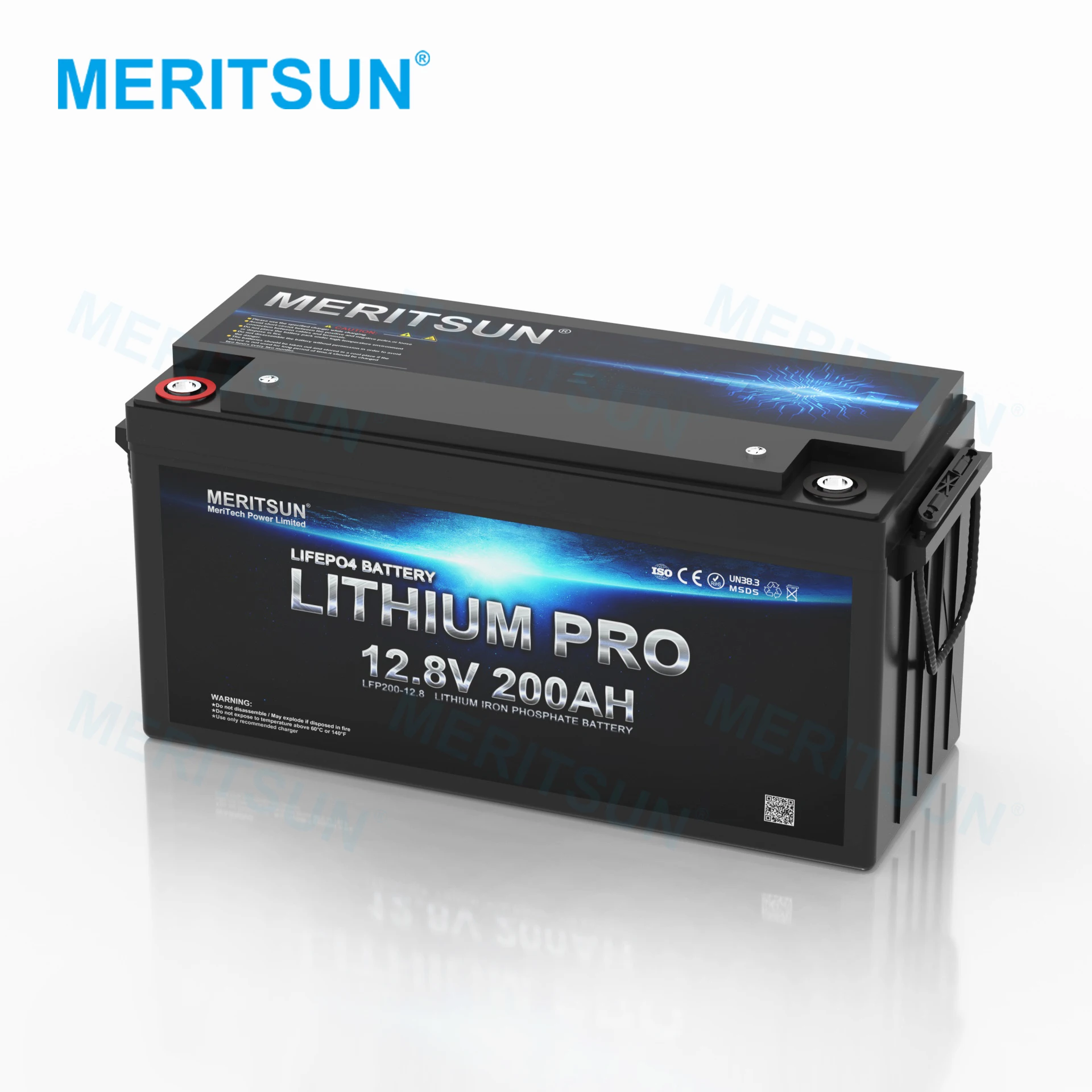 MeritSun 12V 100Ah Deep Cycle Lithium Battery With Bms Charger For Solar Power System