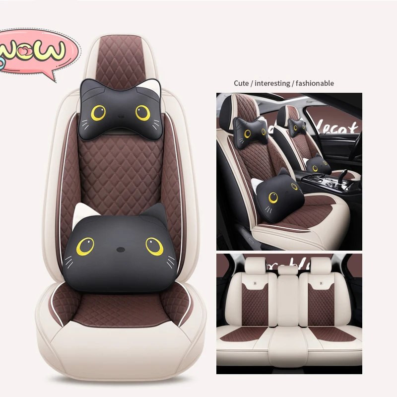 Seat Covers  Car Seat Covers   cartoon style There are headrest and embrace pillow matching design