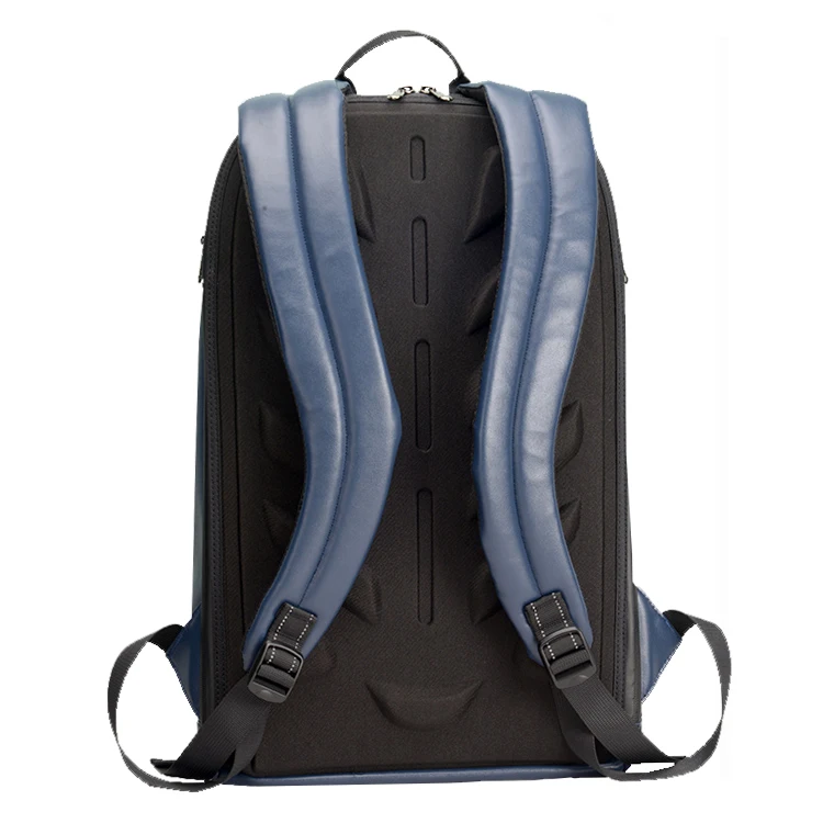 Custom design branded leather backpack bag waterproof bicycle backpack laptop men business hardshell backpack