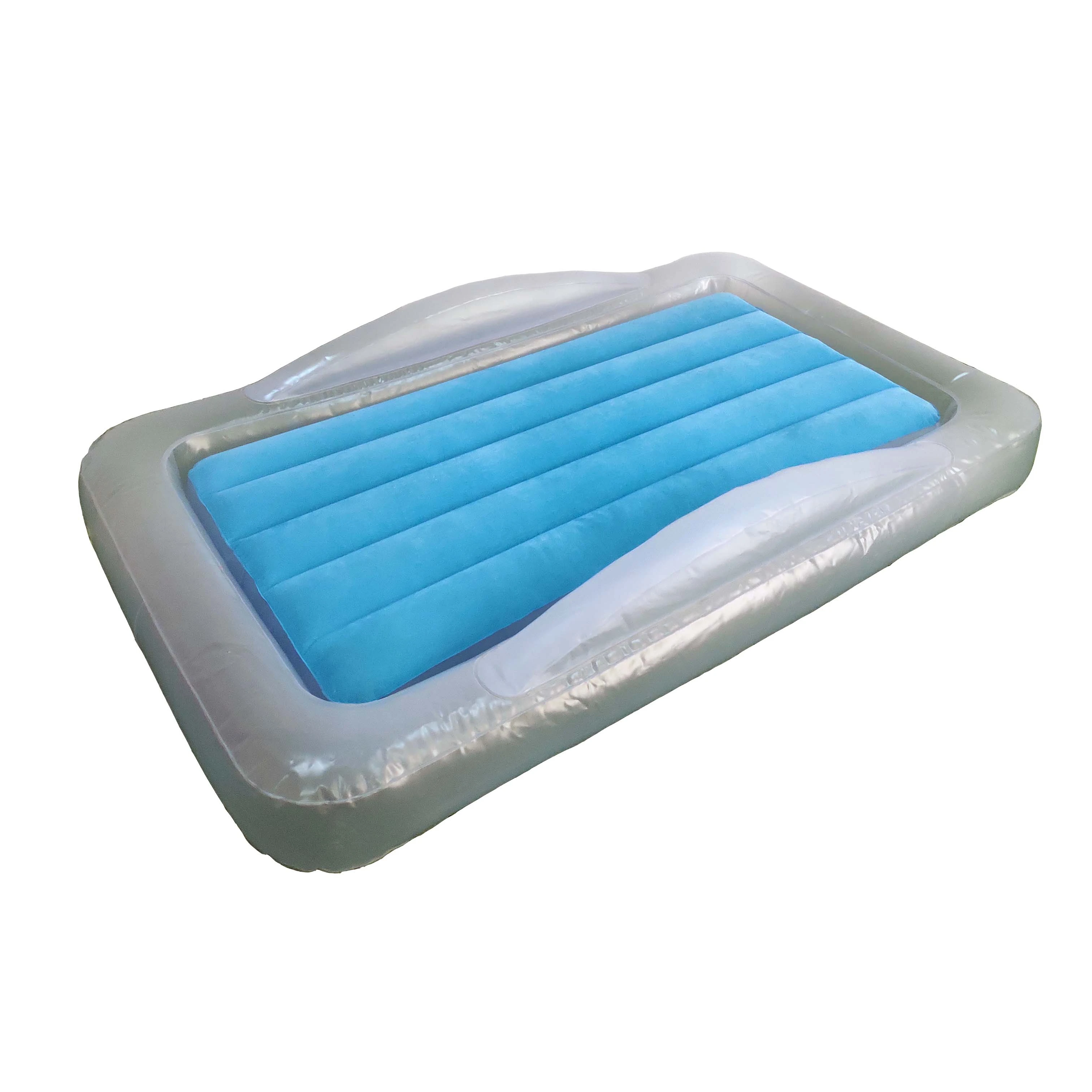 Inflatable portable toddler bed set with bumpers for kids