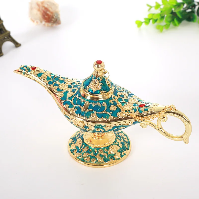 Large sized Factory Wholesale New Aladdin Magic Lamp Metal Exquisite Wishing Lamp Home Hotel Ornament