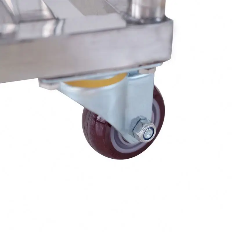 Industrial 4 Wheels Stainless Steel 200 Kg Capacity Trolley for Transport Baking Pans