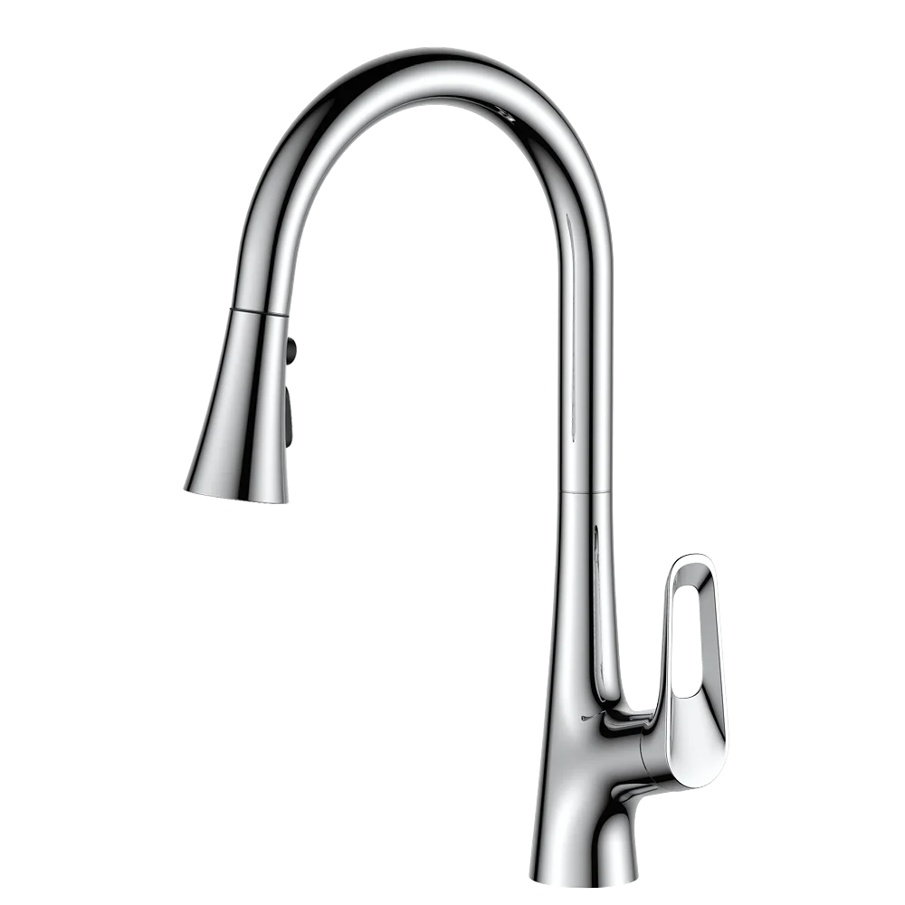New design zinc chrome finish pull down kitchen mixer taps with different color