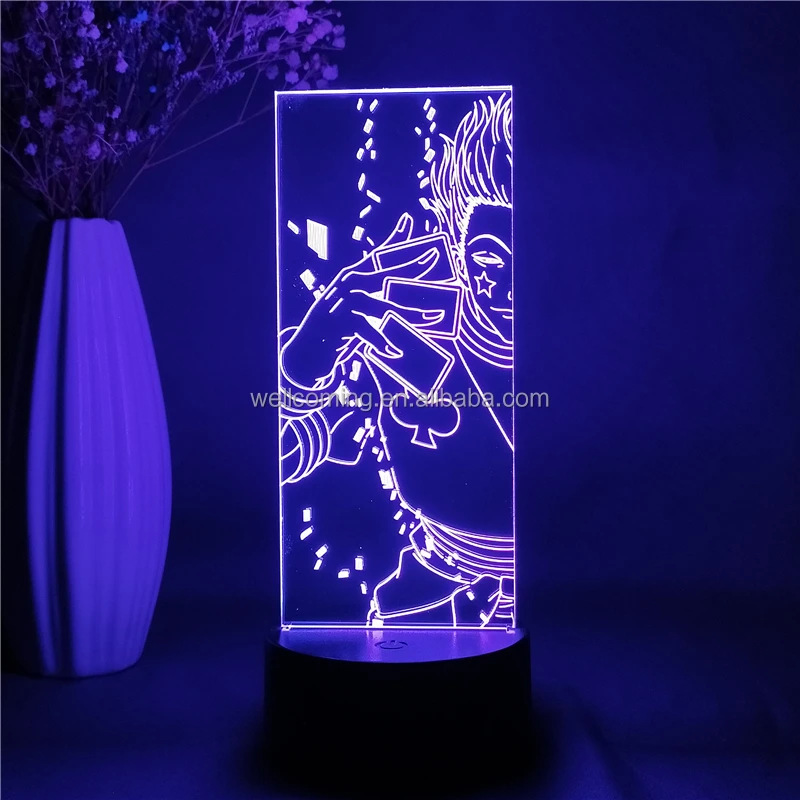 Anime Hunter x Hunter Hisoka Figure Night Light Gift for Kids Home Bedroom Decor Led Nightlight 3d Manga Figurine Table Lamp