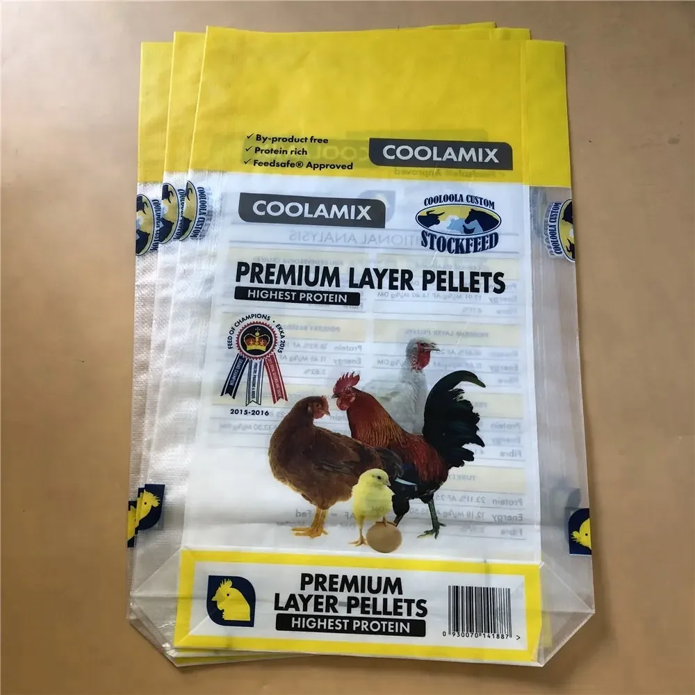 Moisture proof 50kg 25kg 50lbs pp block bottom valve packaging bags for animal food and cement packaging