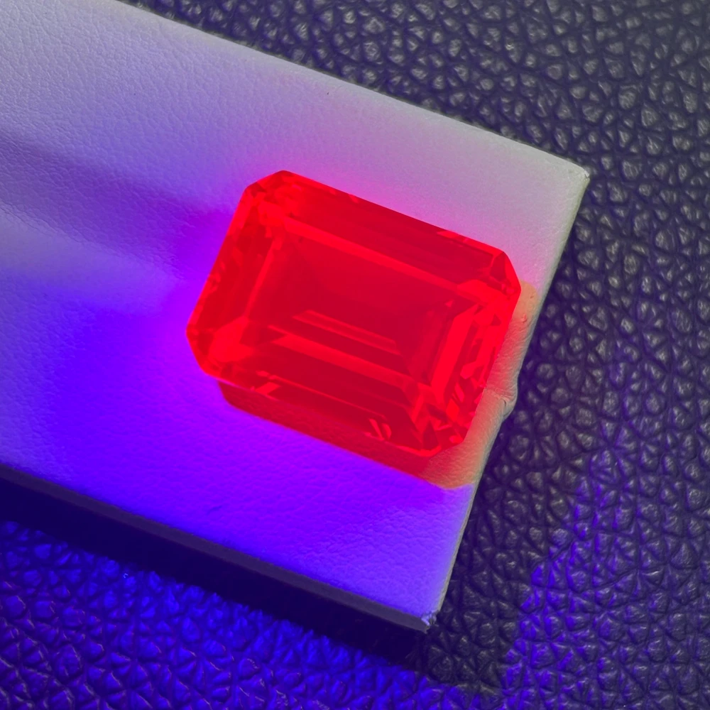 Wuzhou 6A Quality Oval Cut Synthetic Ruby Corundum Gemstone Dark Red Ruby