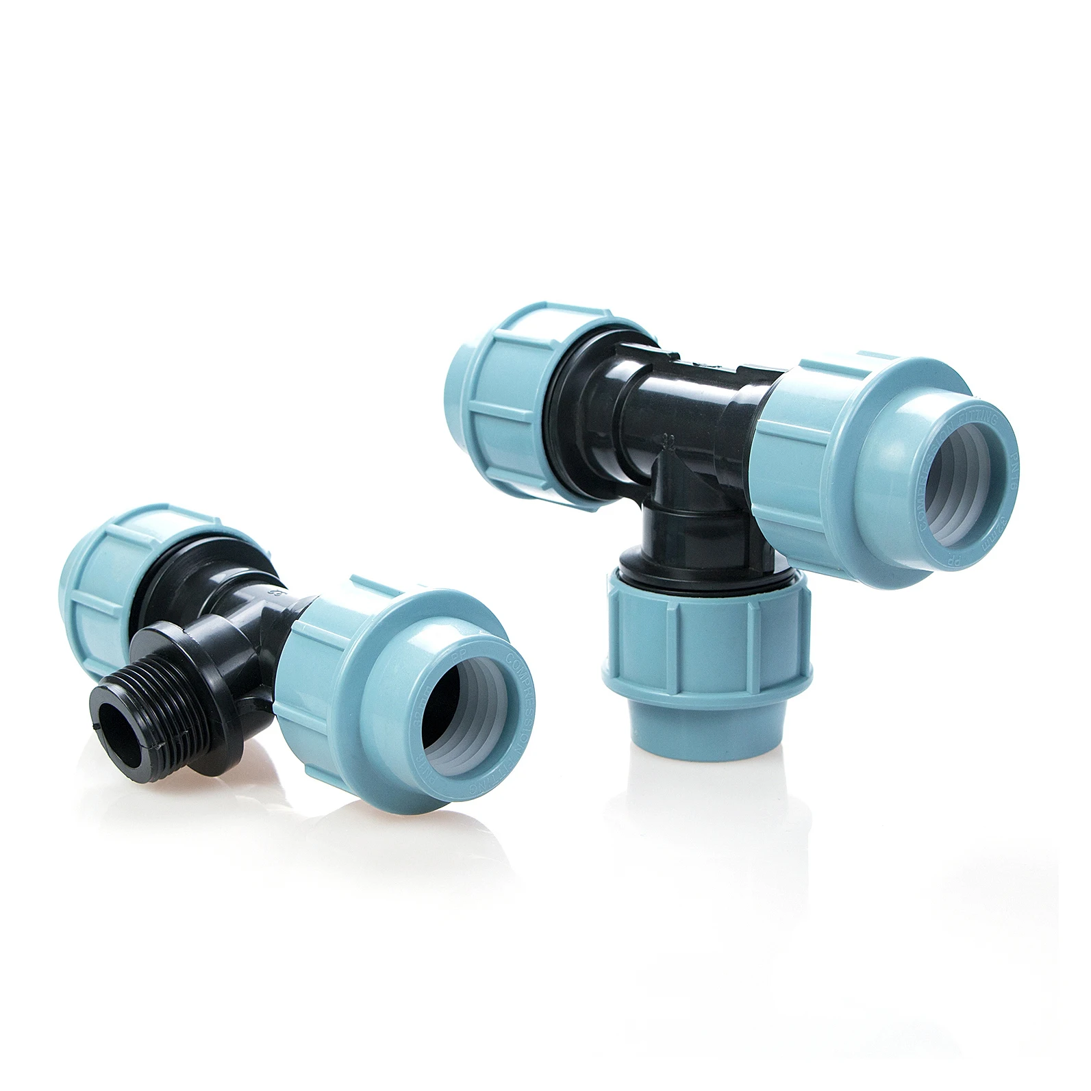 PN16 PP/HDPE компрессионные фитинги тройник Трубопроводный фитинг для сельскохозяйственного орошения