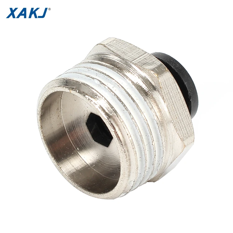 
XAKJ PC Male BSPT Thread Straight Nickle-plated Brass One-touch Quick Connect Pneumatic Fittings PC12-04 