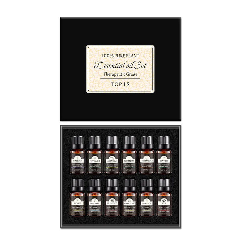 12PCS Customized Label Natural My Way Eucalyptus Body Care Skin Care Aromatherapy Diffuser Oil Fragrance Essential Oil Gift Set