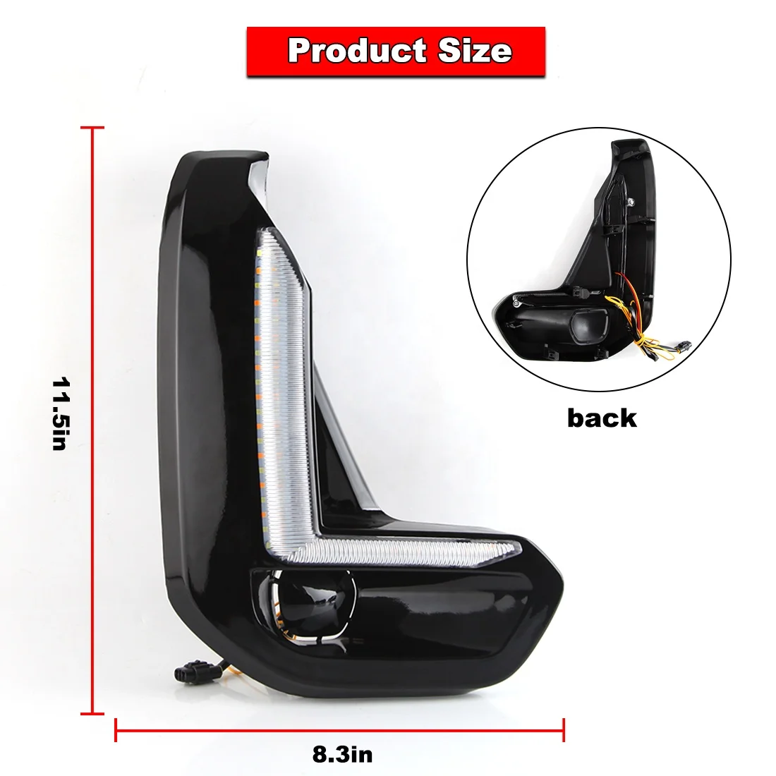 Car Headlight Front Flash Lights Fog Light LED DRL Daytime Running Light for Toyota Hilux Revo Rocco 2020 2021