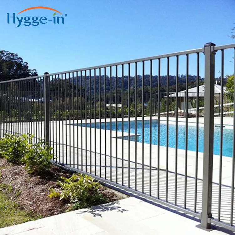 Black Stainless Steel Iron Around Security Swimming Pooles Fence