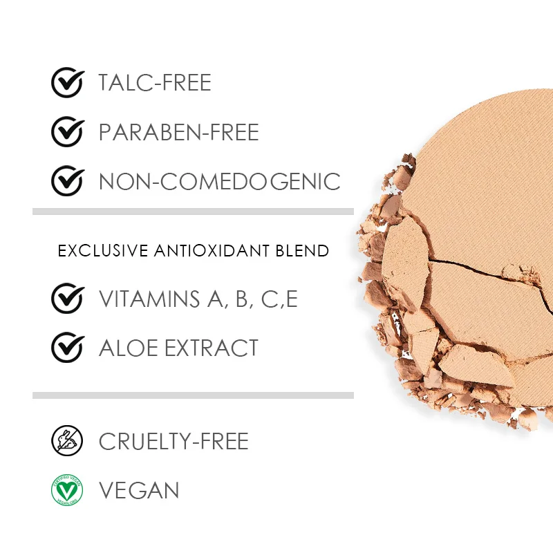 Custom Add Your Logo Setting Face Pressed Powder Vegan Compact Powder Face Makeup Foundation Private Label