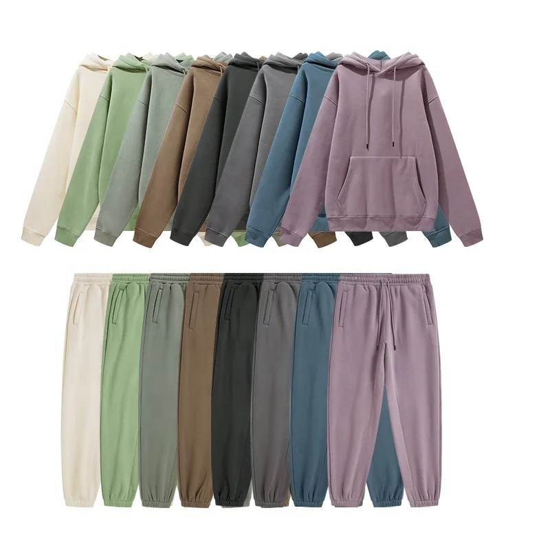 Street Casual Wear 2 Piece Sweatsuit Jogger Sets Custom Logo 100% Cotton Mens Tracksuit Gym Suits Set