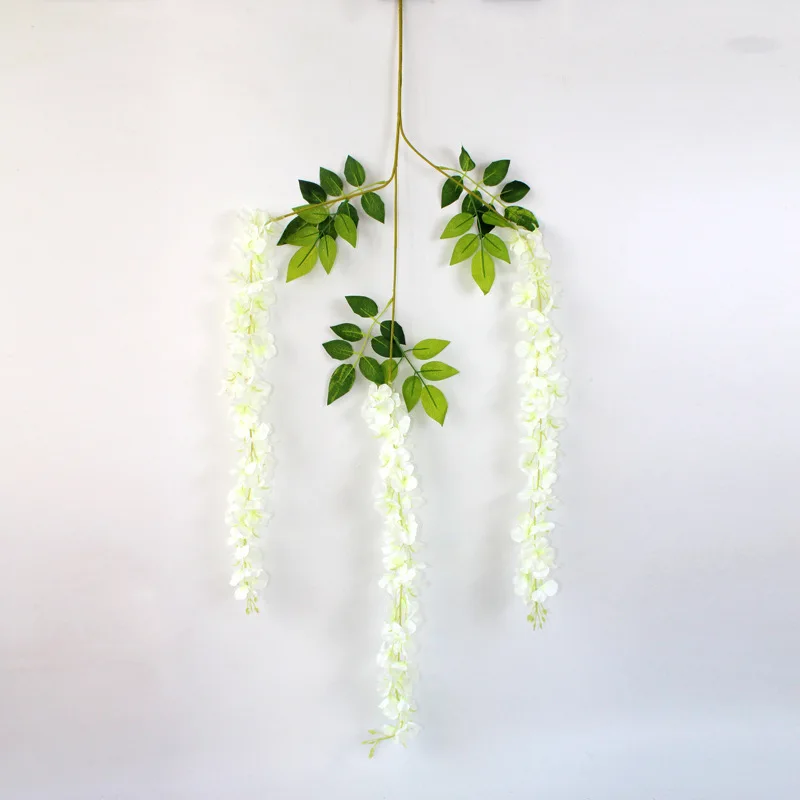 Handmade best low price wedding flower fabric wisteria artificial flowers garland wall hanging