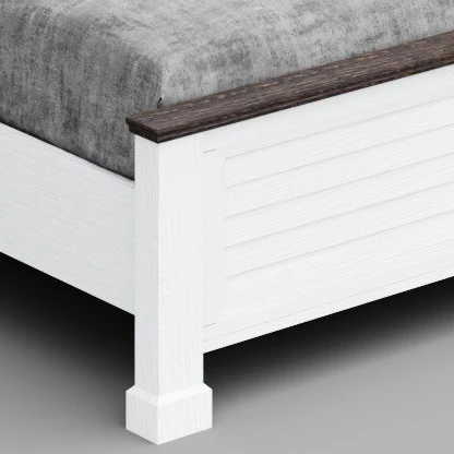 Queen Bed with Headboard Solid Wood Acacia Modern Luxury Style Furniture Duotone Packing Knock Down Made In Vietnam