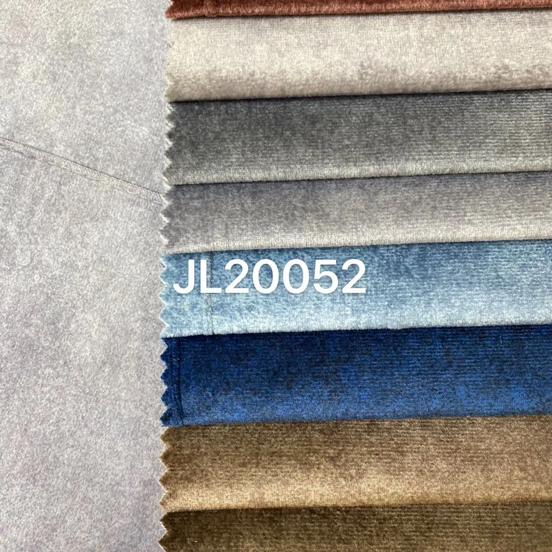 JL20052---Cheap Price holland velvet manufacturer 100% polyester sofa fabric upholstery sofa fabric crushed velvet fabric