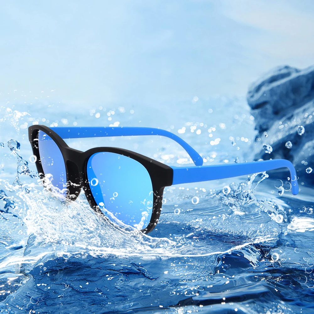 2023 newest trendy round Light-weight TAC lens custom logo floating sunglasses polarized