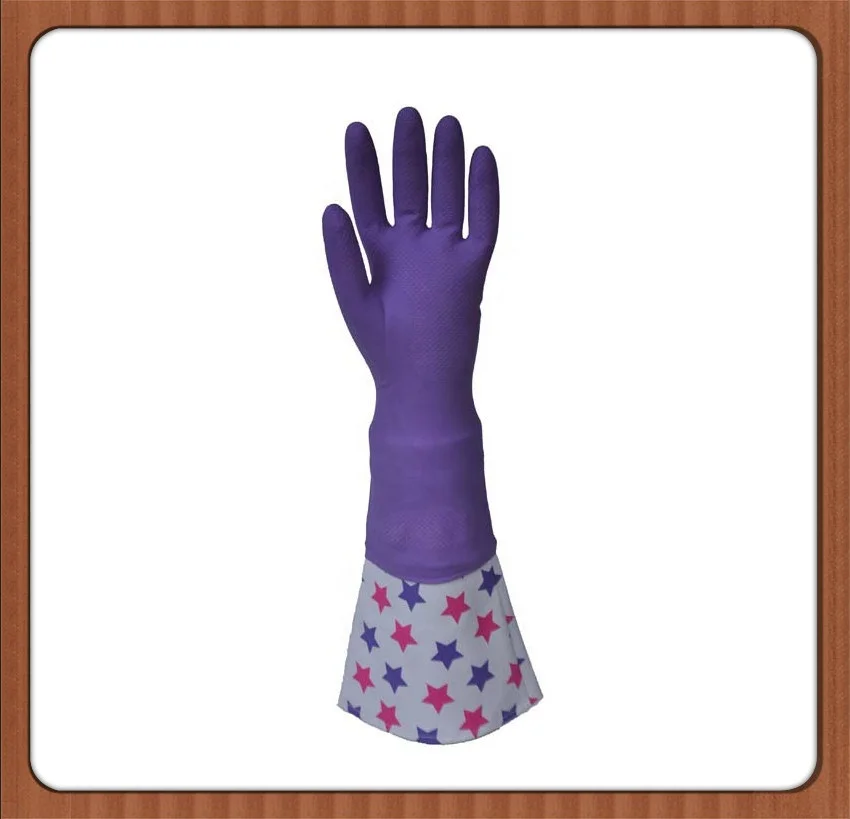 PVC long cleaning gloves with super grip long cuff gloves