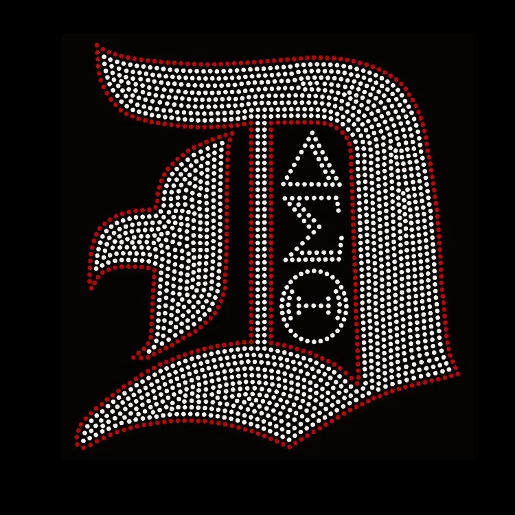 Sparkle Delta sigma theta Motif Logo Iron On Rhinestones Transfer For Clothes