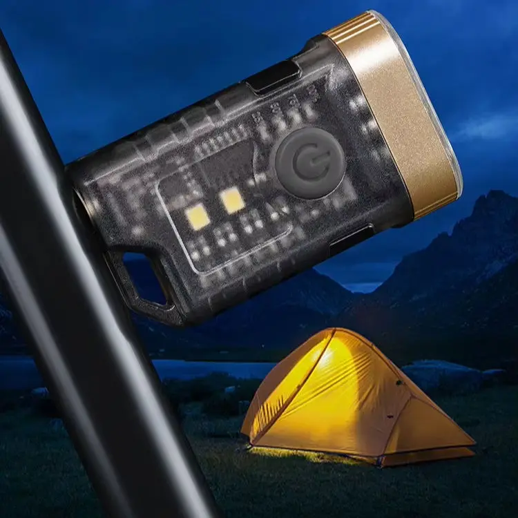 Multi-function Rechargeable EDC Flashlight Magnetic Work Light UV Torch Warning Light LED Pocket Keychain Mini Flashlight