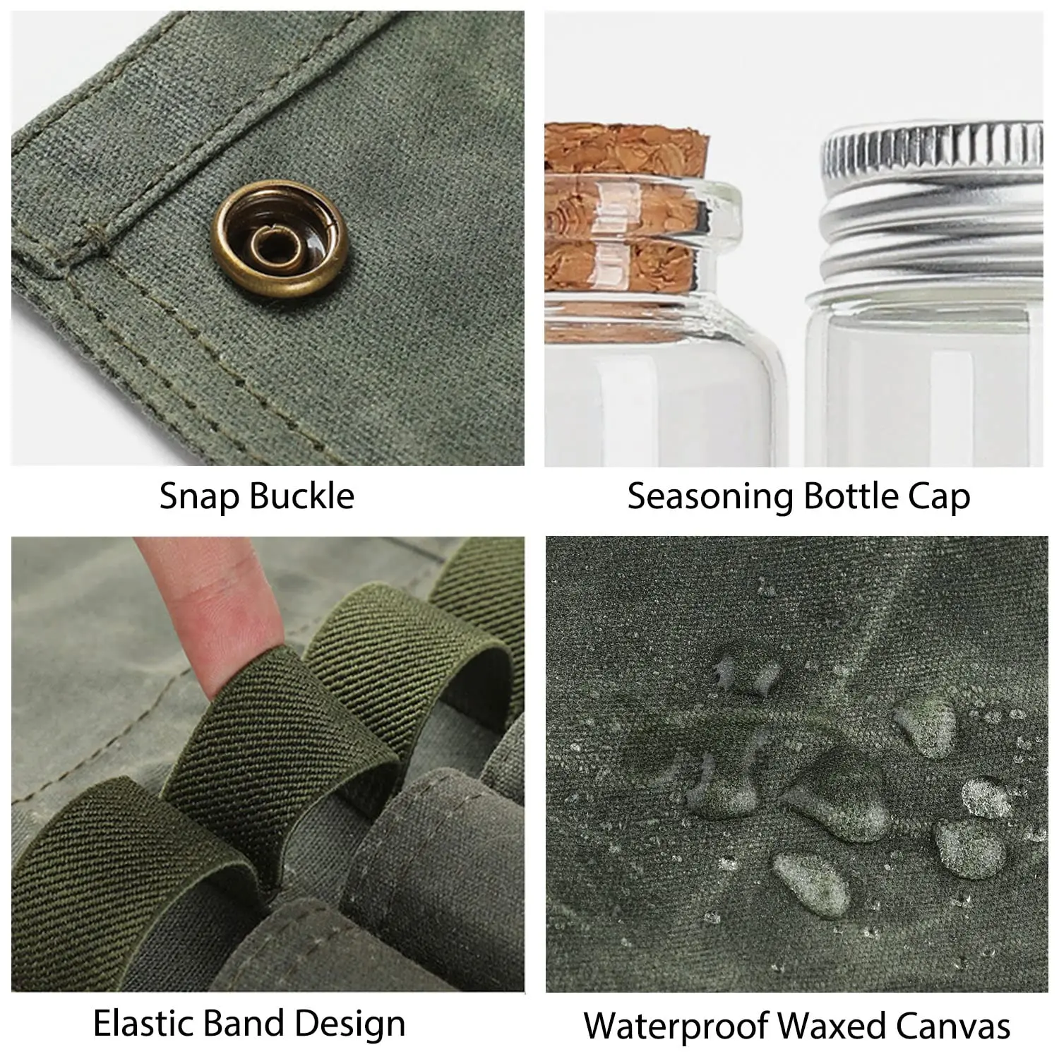 Reihey Outdoor glass spice jar set 9 spice jars with portable spice bag kit