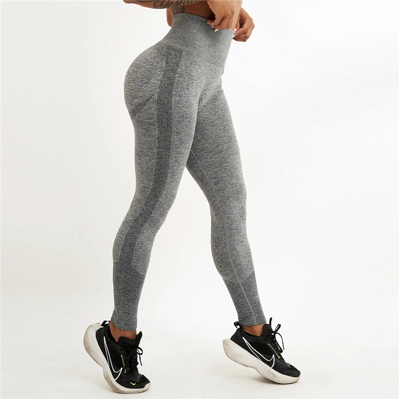 Fashion High Waisted Mesh Scrunch Butt Leggings Elastic Butt Scrunch Leggings Smile Pattern Seamless Pants Women Sportswear