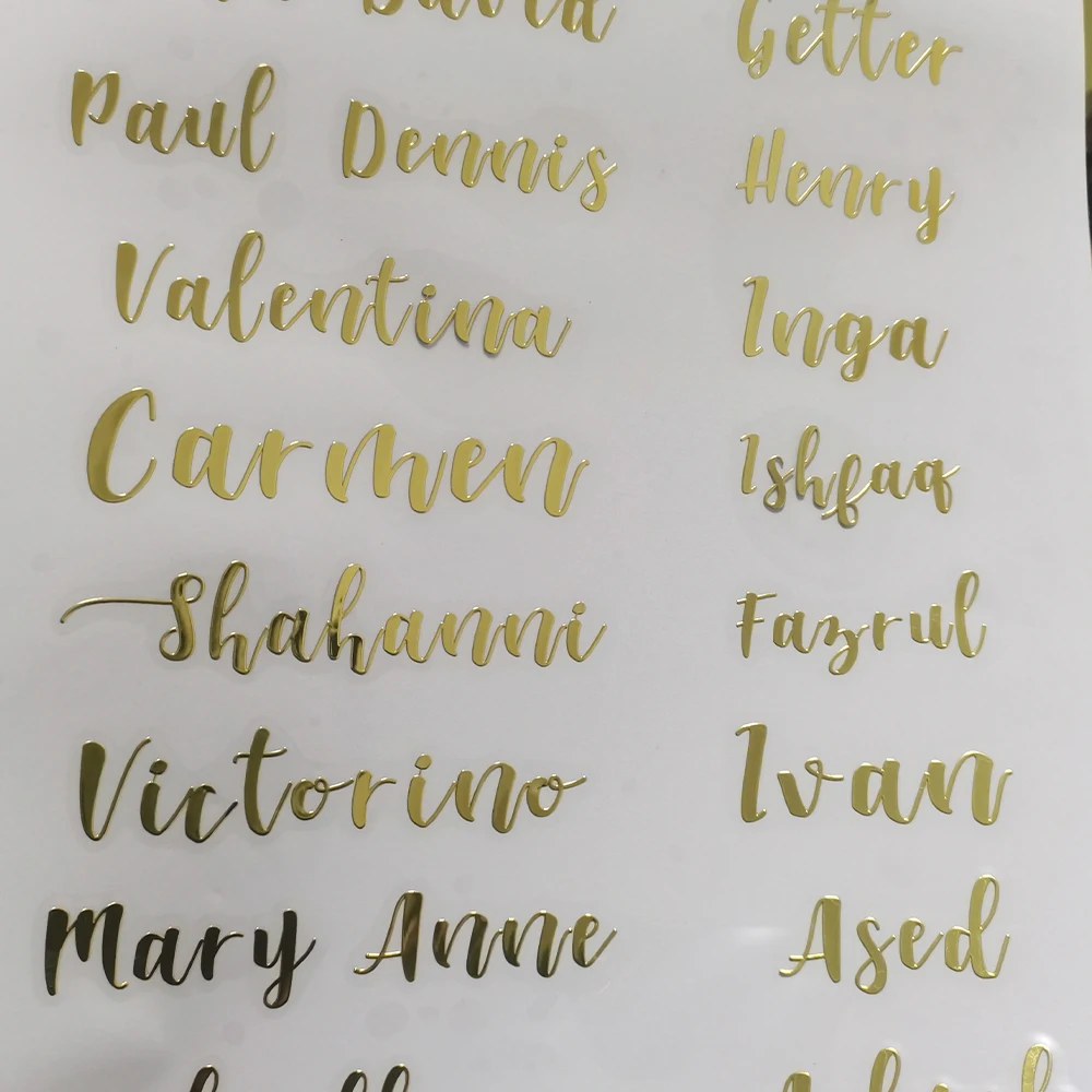 Metallic Letters Labels Custom Thin Electroform Gold Nickel 3D Logo Transfer Embossed Decals Metal Stickers With Adhesive